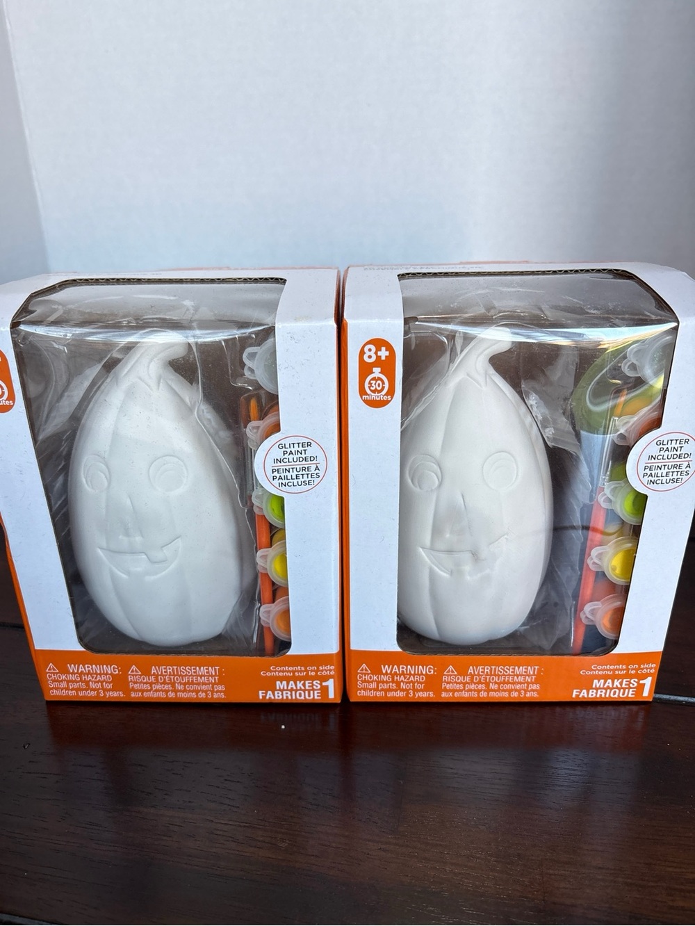 Set of 2 Paint Your Own Pumpkin Craft Kits Halloween DIY NIB